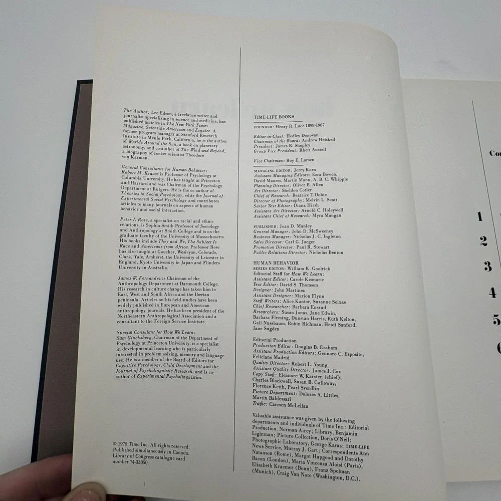 How We Learn Lee Edson Time Life Black HC Human Behavior Psychology 1975 USA‎